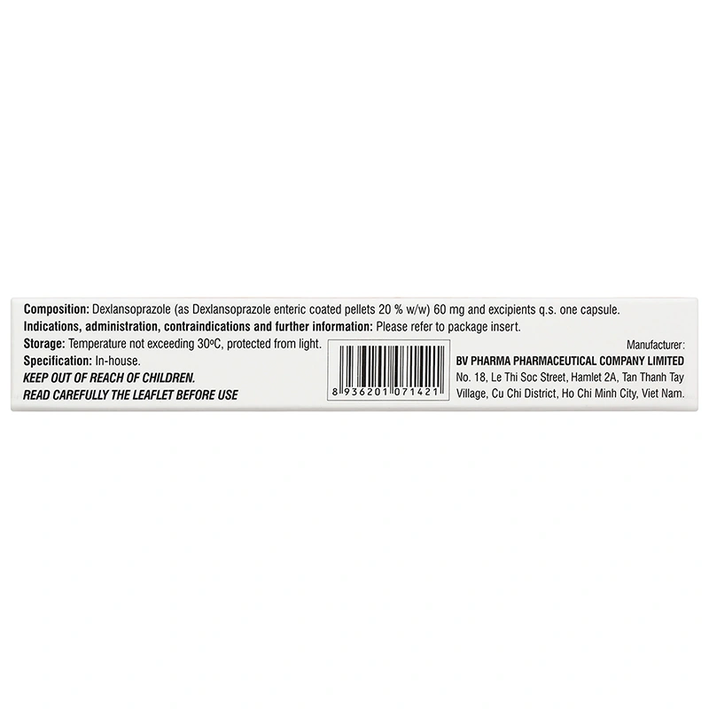 Prolandex 60 điều trị viêm thực quản, trào ngược dạ dày - thực quản (2 vỉ x 10 viên) - 3